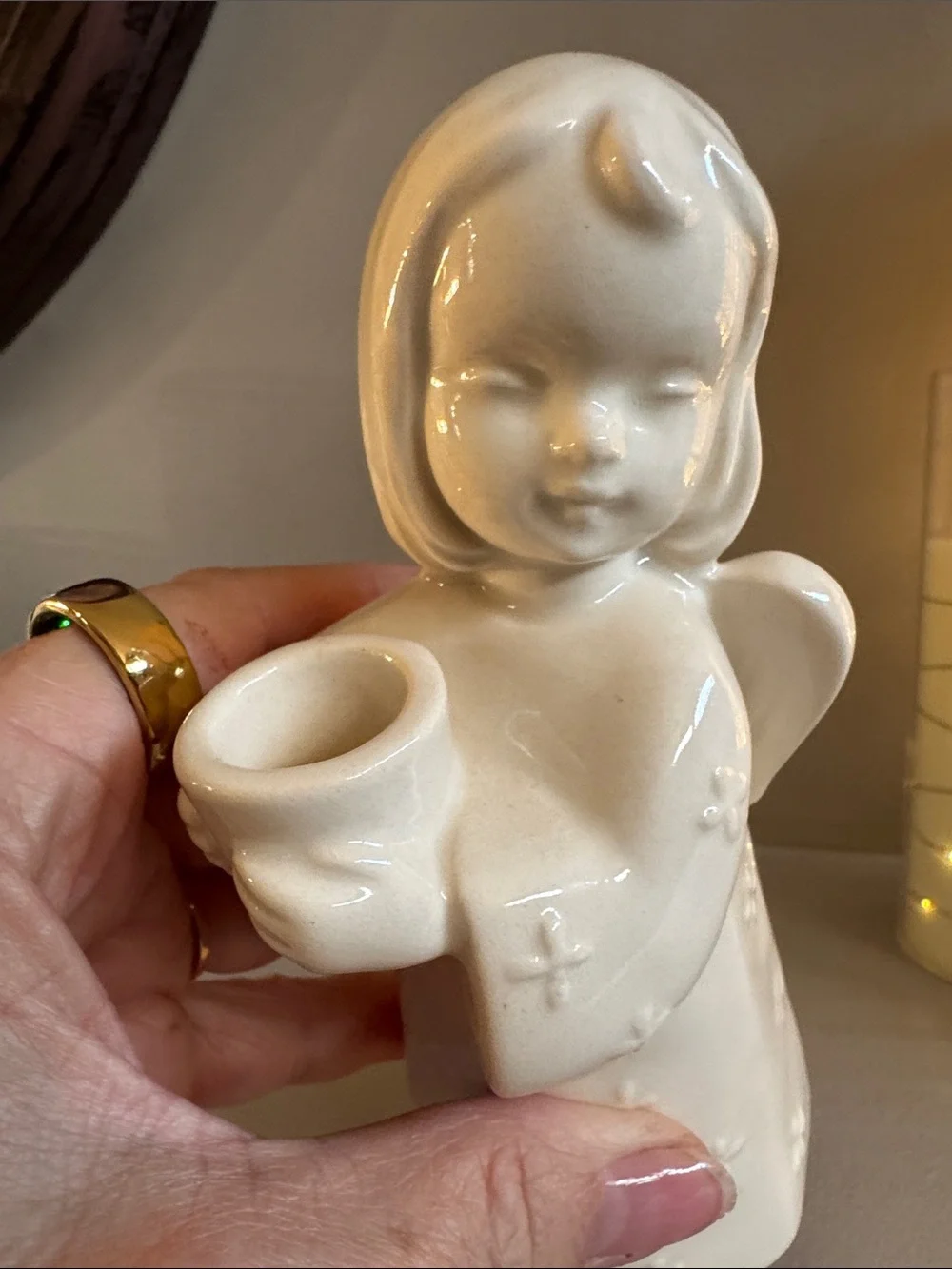 Vintage Erphila Christmas Angel Candle Holder